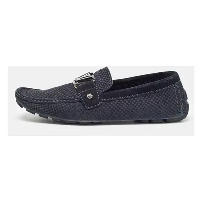 Louis Vuitton Navy Blue Suede Monte Carlo Slip On Loafers Size 41.5