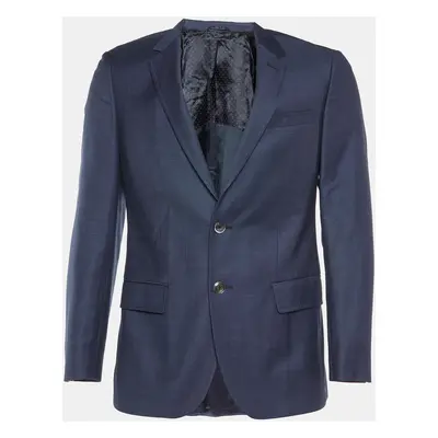 Boss By Hugo Boss Navy Blue Virgin Wool Single Breasted Blazer