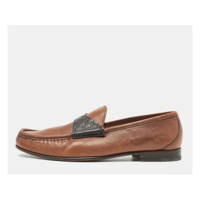 Gucci Brown Leather Slip On Loafers Size