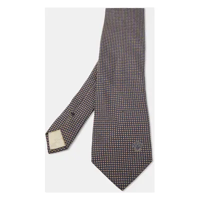 Versace Navy Blue Patterned Silk Jacquard Tie