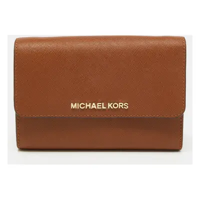 Michael Kors Brown Leather Flap Wallet