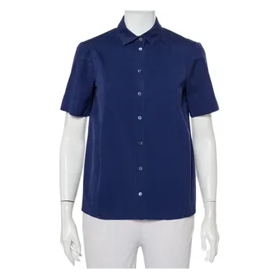 Gucci Navy Blue Cotton Paneled Button Front Shirt