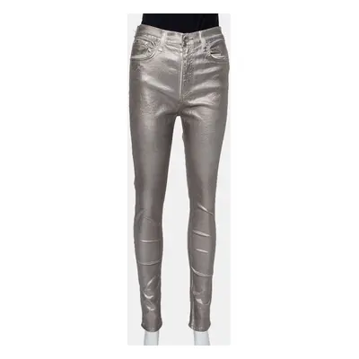 Rag & Bone Metallic Denim Skinny Fit Jeans