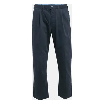 Polo Ralph Lauren Navy Blue Gabardine Straight-Leg Trousers