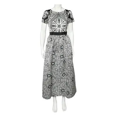 Class Cavalli Monochrome Printed Sateen Maxi Dress