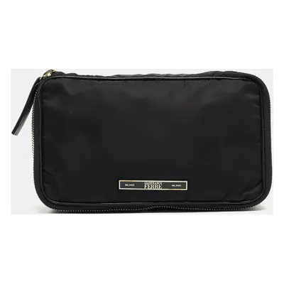 Gianfranco Ferre Black Nylon Zip Around Pouch