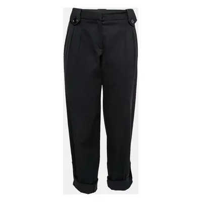 Moschino Black Crepe Cropped Trousers