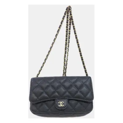 Chanel Caviar Skin Chain Shoulder Matelasse Bag