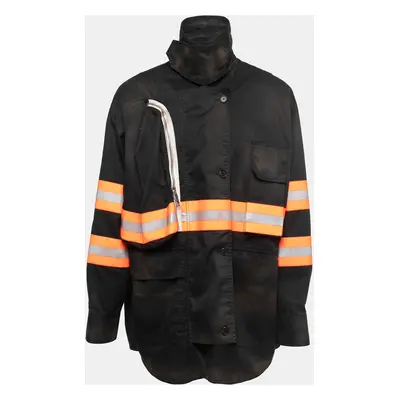 Calvin Klein Black Cotton Reflective Fireman Jacket