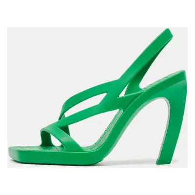 Bottega Veneta Green Rubber Jimbo Slingback Sandals Size