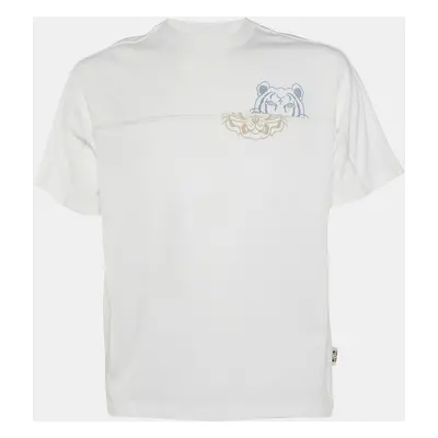 Kenzo White Logo Print Cotton Oversized T-Shirt