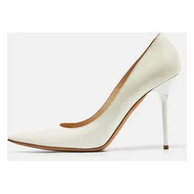 Jimmy Choo White Patent Leather Romy Pointed Toe Pumps Size