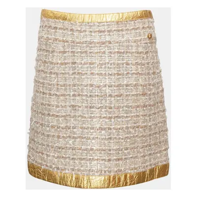 Chanel Gold Metallic Tweed Skirt