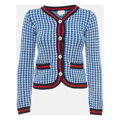 Gucci Blue/White Patterned Wool Buttoned Cardigan (10 Yrs)