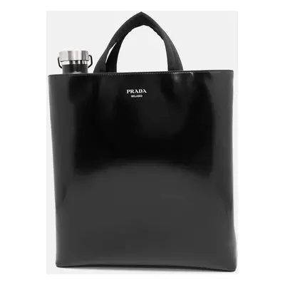 Prada Black Leather Tote Bag