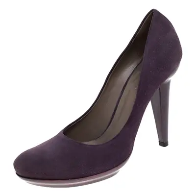 Bottega Veneta Purple Suede Platform Pumps Size 38.5