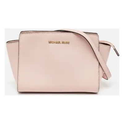 MICHAEL Michael Kors Pink Saffiano Leather Selma Crossbody Bag