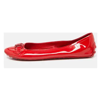 Louis Vuitton Red Patent Leather Oxford Ballet Flats Size