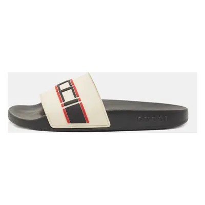 Gucci Off White Rubber Logo Slides Size