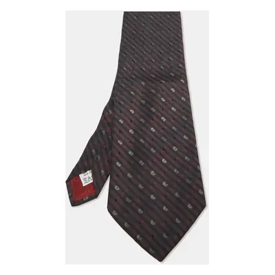 Valentino Cravatte Burgundy Patterned Silk Traditional Tie