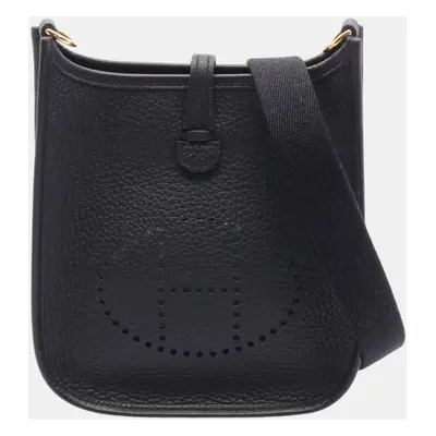 Hermes Evelyne TPM Shoulder Bag Black Leather