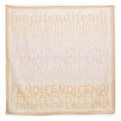 Fendi Beige Monogram Cotton Square Scarf