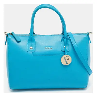 Furla Blue Leather Linda Satchel