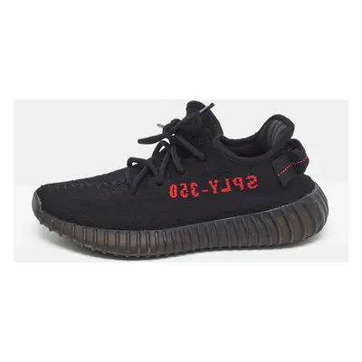 Yeezy x Adidas Black Knit Fabric Boost V2 Black Red Sneakers 2/3