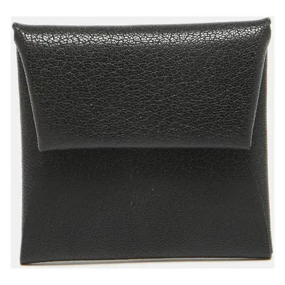 Hermes Noir Chevre Leather Bastia Change Purse