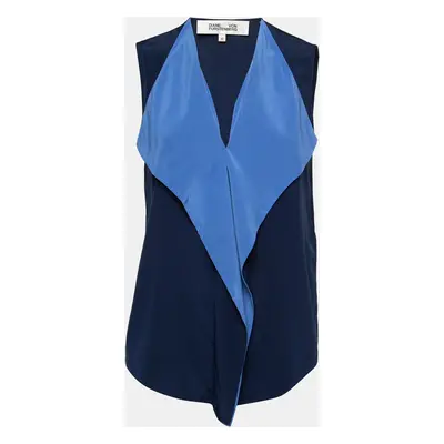 Diane von Furstenberg Blue Silk Sleeveless Top