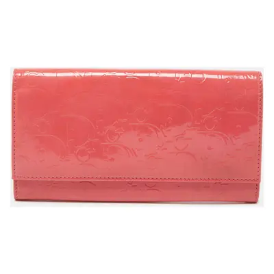 Dior Pink Oblique Embossed Patent Leather Continental Wallet