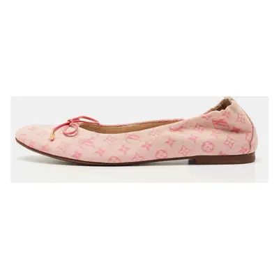 Louis Vuitton Pink Monogram Canvas Mini Lin Ballet Flats Size 36.5