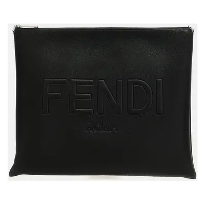 Fendi Black Leather After Fendi Roma shoulder bag