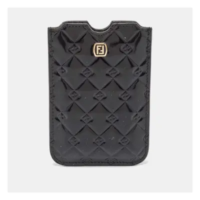 Fendi Black Embossed Patent Leather Fendilicious Phone Cover