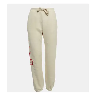 Gucci Off White Logo Print Cotton Joggers