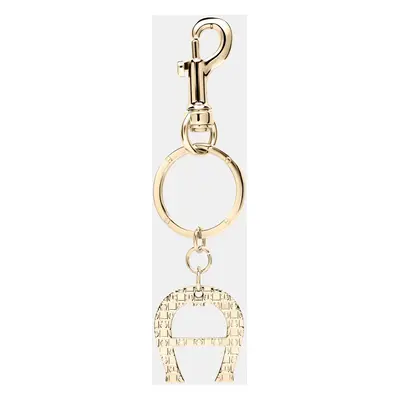 Aigner Gold shiny light gold Metal Basics Keyring with Dadino Logo Gold Coloured