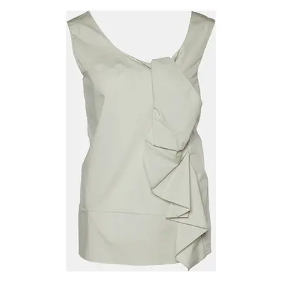 Marni Grey Cotton Knot Detail Sleeveless Top