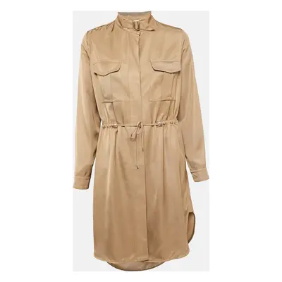 Massimo Dutti Brown Gabardine Shirt Dress