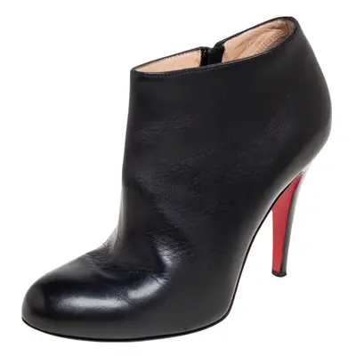 Christian Louboutin Black Leather Belle Ankle Boots Size 36.5