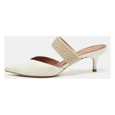 Malone Souliers Cream Leather and Elastic Maisie Mules Size