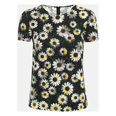 Moschino Cheap and Chic Black Floral Printed Crepe Top