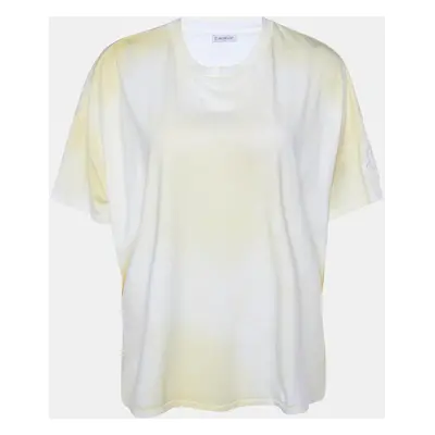 Moncler Yellow Tie Dye Cotton Cropped T-Shirt