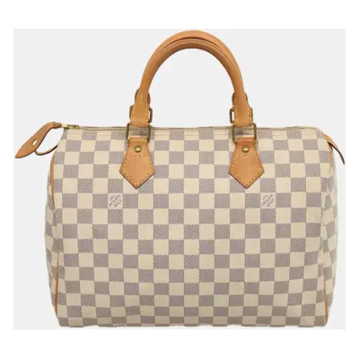 Louis Vuitton White Damier Azur Canvas Speedy handbag