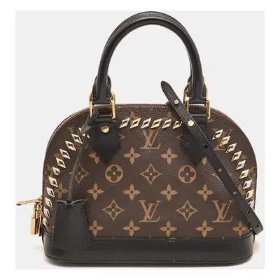 Louis Vuitton Monogram Macassar Canvas Studded Alma BB Bag