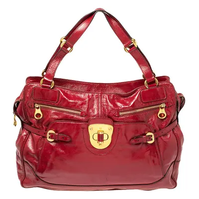 Alexander McQueen Red Patent Leather Satchel