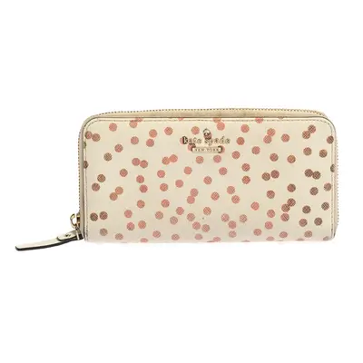 Kate Spade White/Red Polka Dots Zip Around Wallet