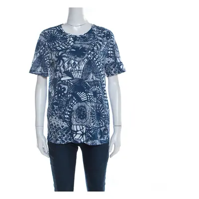 Tory Burch Baltic Sea Blue Dreamcatcher Print Pima Cotton T-Shirt