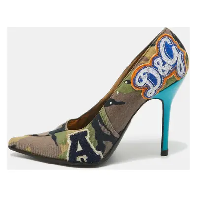 Dolce & Gabbana Multicolor Denim Pointed Toe Pumps Size