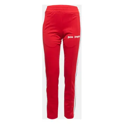 Palm Angels Red Jersey Stripe Detail Track Pants