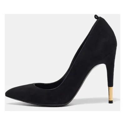 Tom Ford Black Suede Padlock Pumps Size